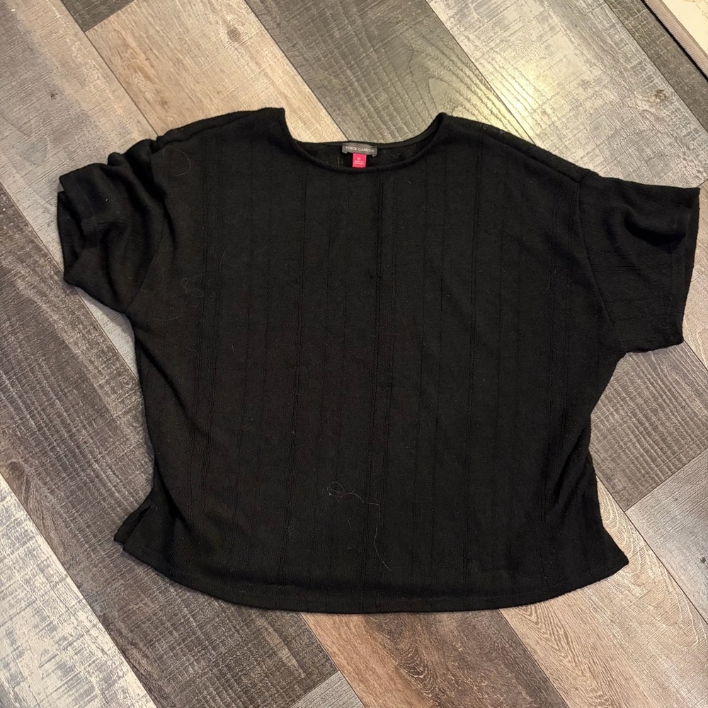 Vince Camuto Black Sheer Knit Short Sleeve Top – Women’s XL